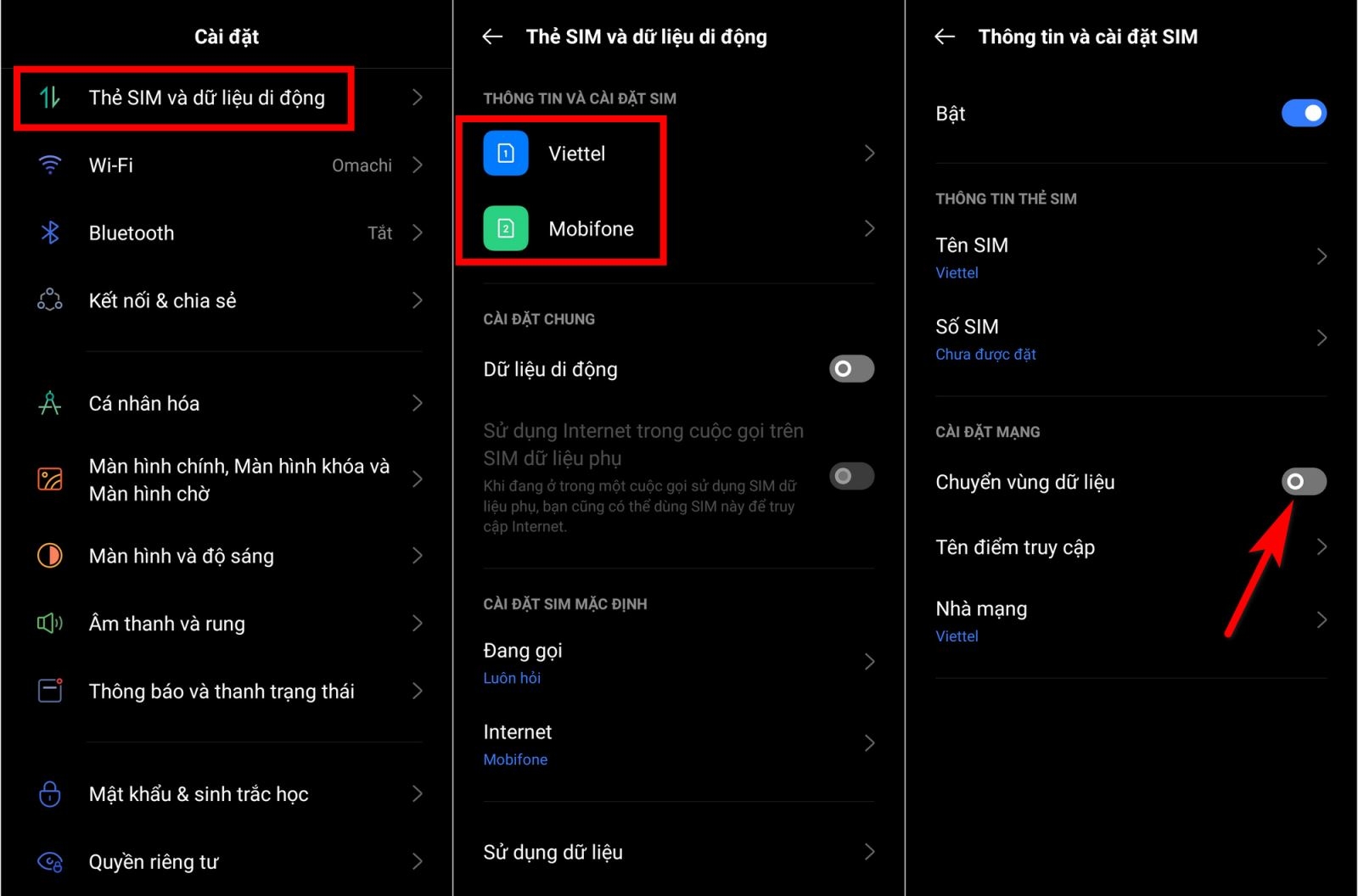 cách chuyển vùng android 3