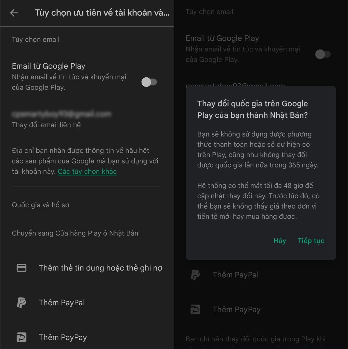 cách chuyển vùng android 10