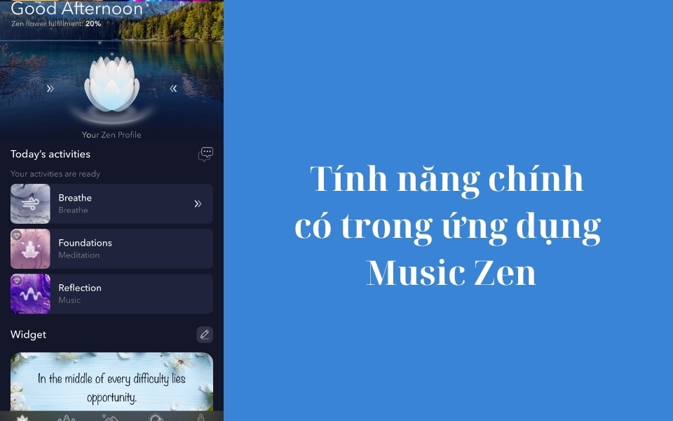Review các tính năng chính có trong ứng dụng Music Zen