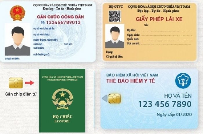 Một vài loại giấy tờ tùy thân ở Việt Nam mà bạn có thể dùng để đăng tải bản sao là: căn cước công dân, giấy phép lái xe, thẻ bảo hiểm y tế,...