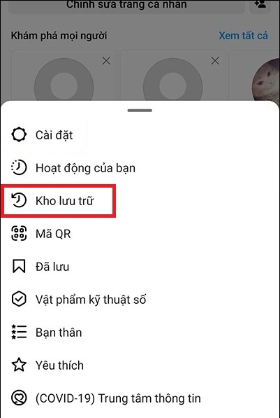 xem kho lưu trữ tin trên Instagram bằng máy tính 5