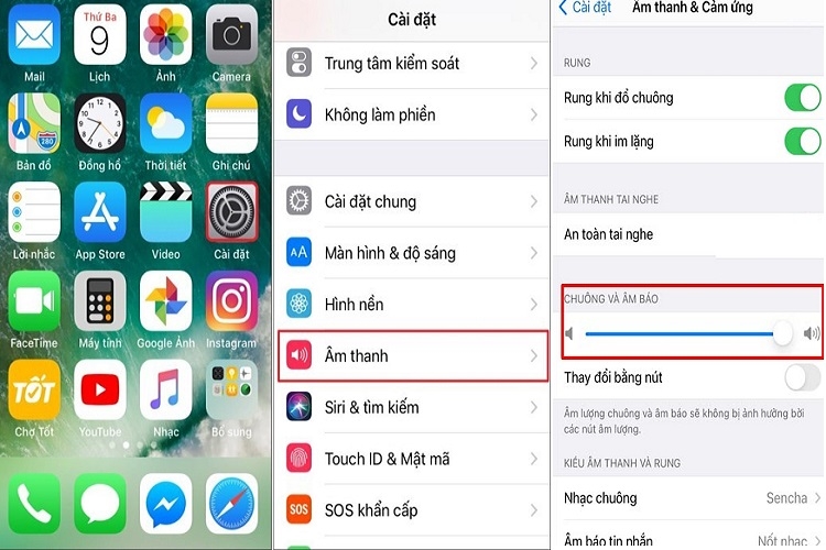 Cài đặt âm lượng trên iOS