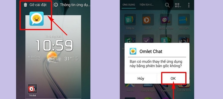 Gỡ cài đặt ứng dụng
