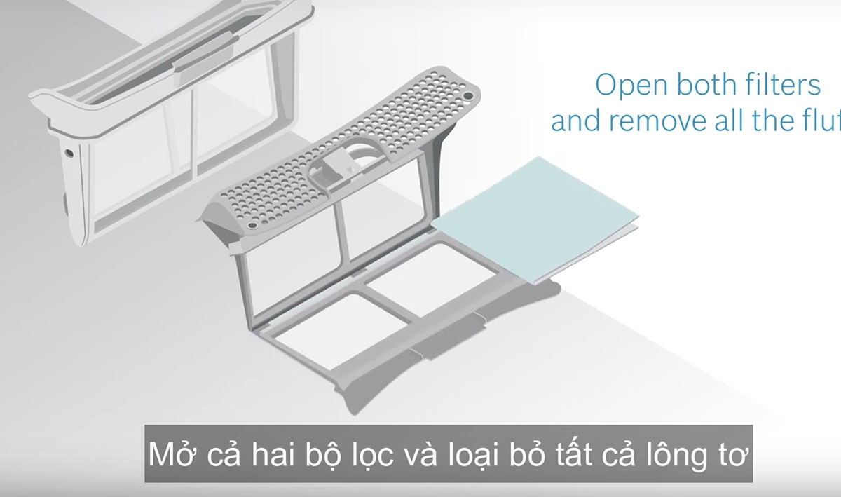 vệ sinh máy sấy quần áo Bosch - hình 4