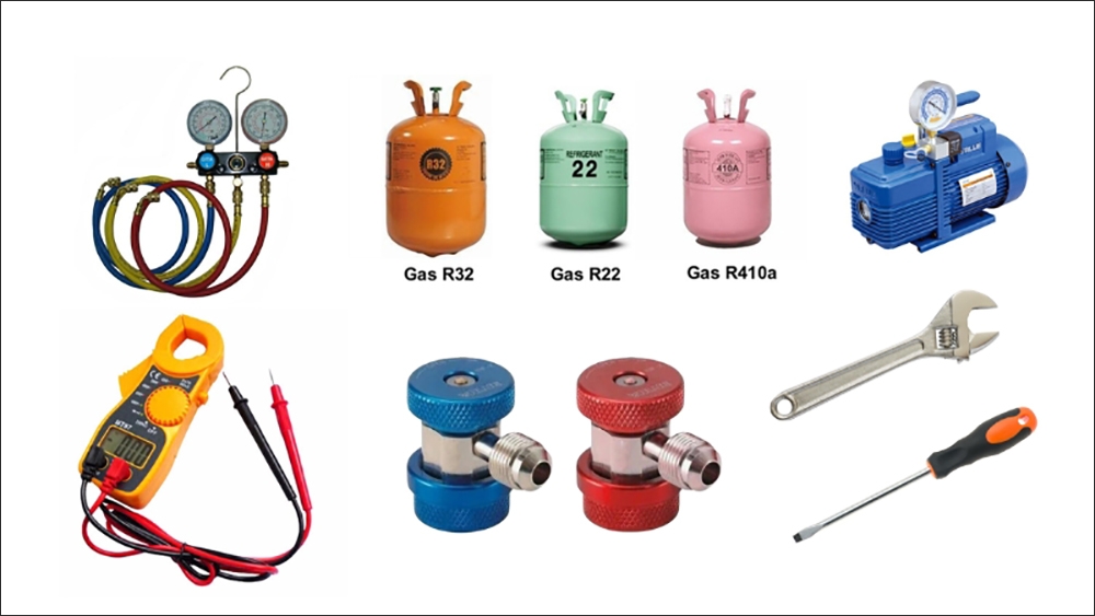 Dụng cụ cần chuẩn bị để nạp gas máy lạnh