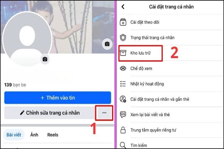 Tìm và chọn Kho lưu trữ