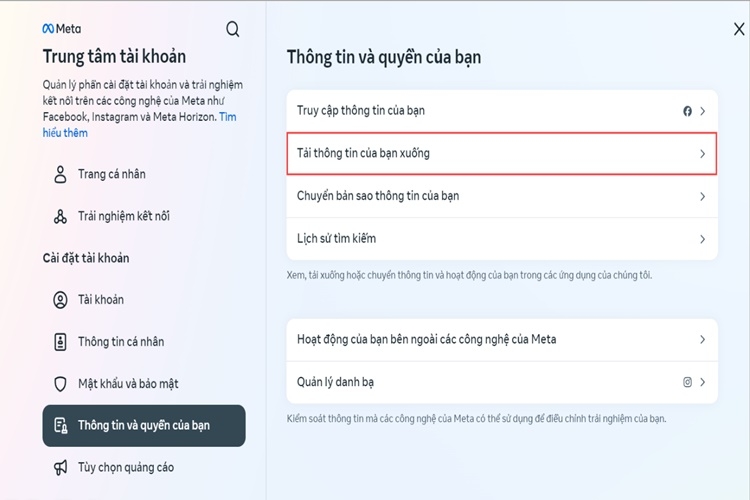 Tiến hành thiết lập việc tải kho lưu trữ tin về máy tính