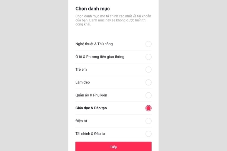 Chọn danh mục sản phẩm mà doanh nghiệp hoặc chính bạn đang kinh doanh