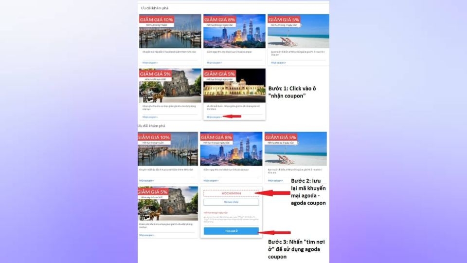 Cách lấy phiếu Agoda coupon