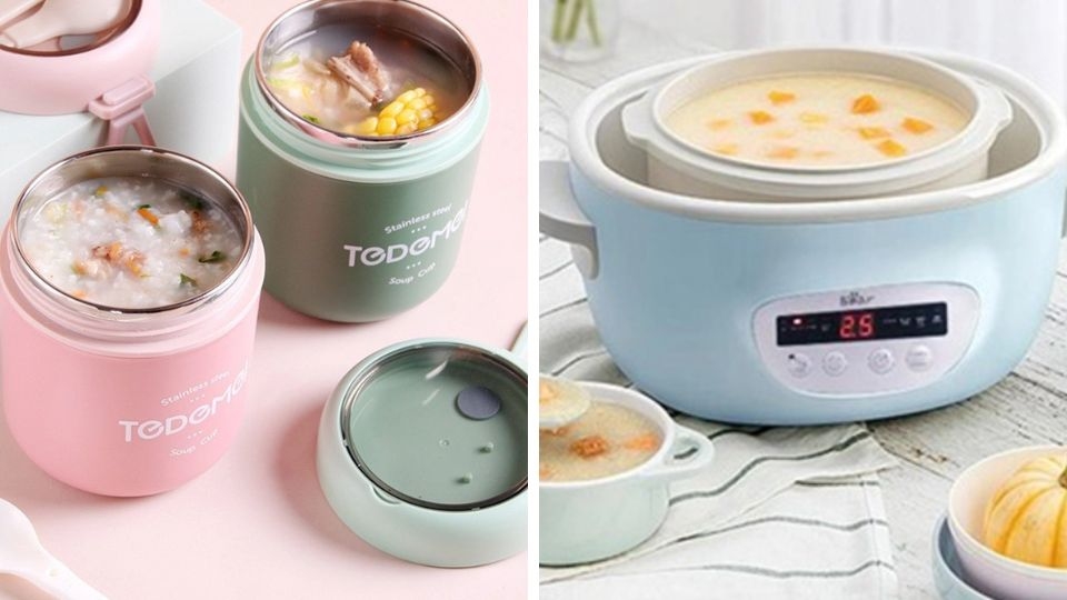 Nên mua bình ủ cháo hay nồi nấu cháo chậm?