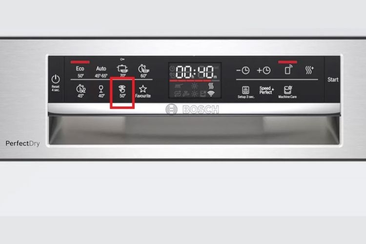 Ký hiệu chế độ Silence máy rửa bát Bosch