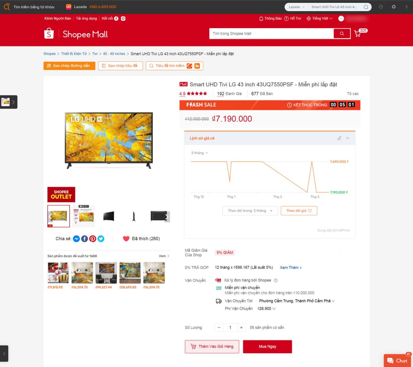 lịch sử giá shopee 20