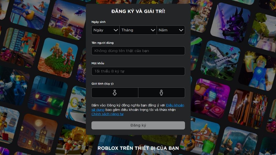 Tạo tài khoản Roblox