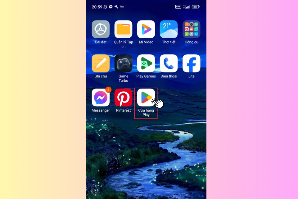 Truy cập Google Play trên điện thoại Android của bạn.