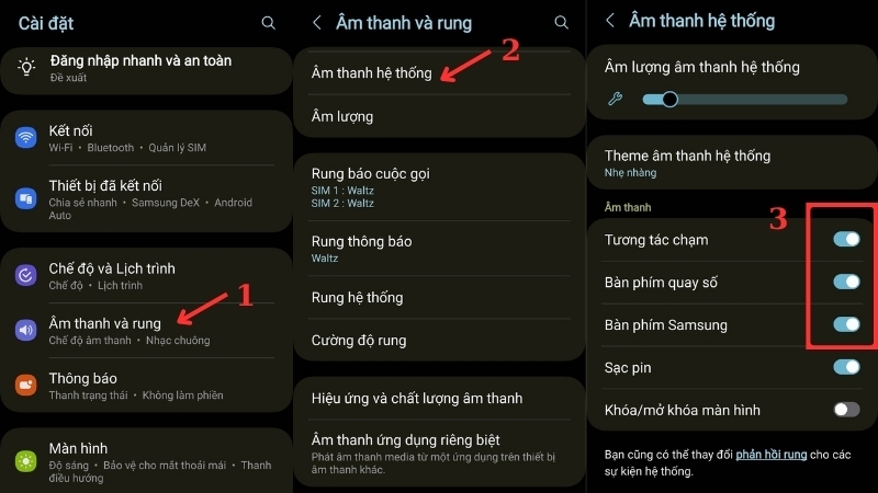 Cách tắt âm bàn phím Samsung