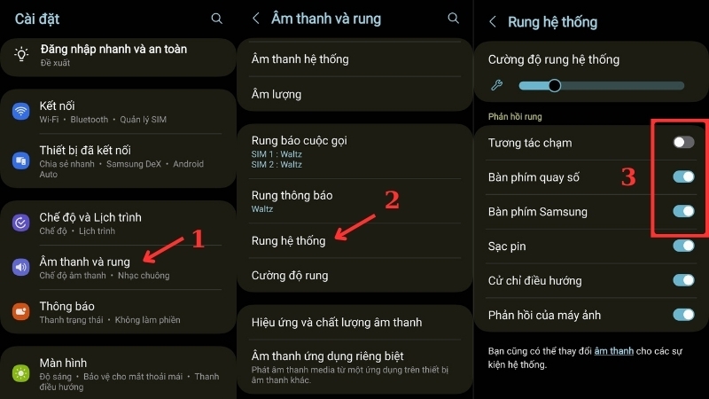 Cách tắt phản hồi rung bàn phím Samsung