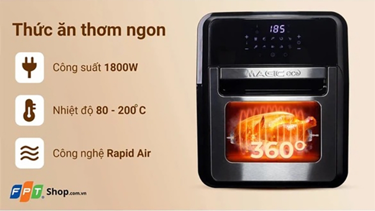 Review nồi chiên không dầu Magic Eco M12 (hình 6)