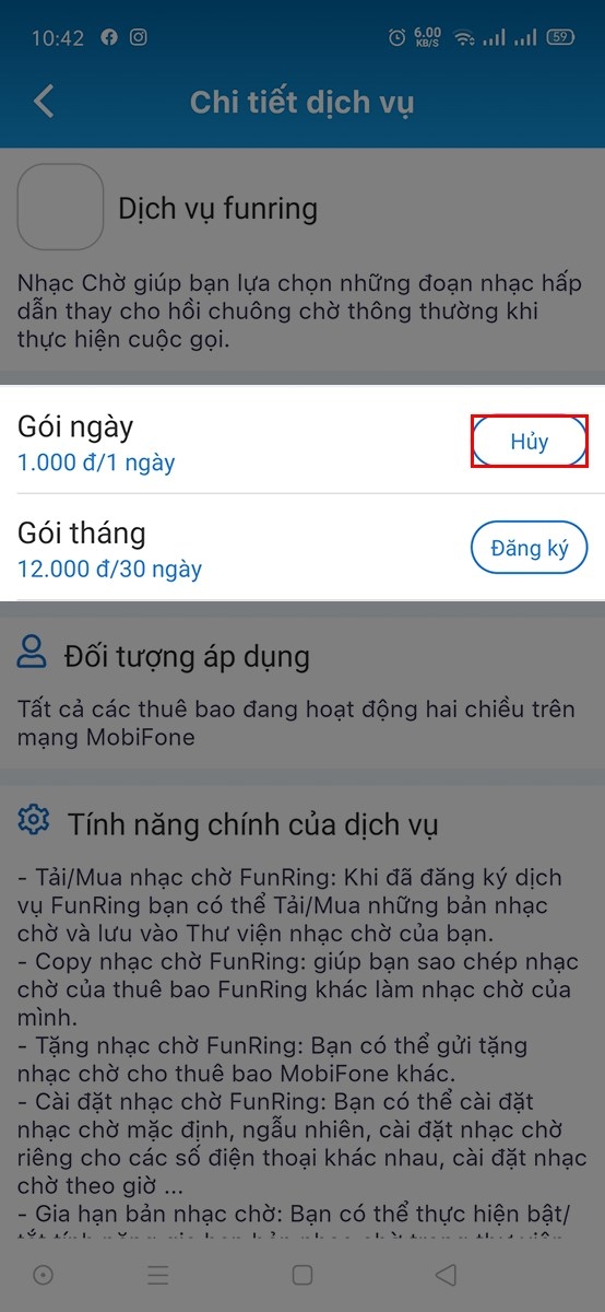 Hủy nhạc chờ Mobi (ảnh 3)