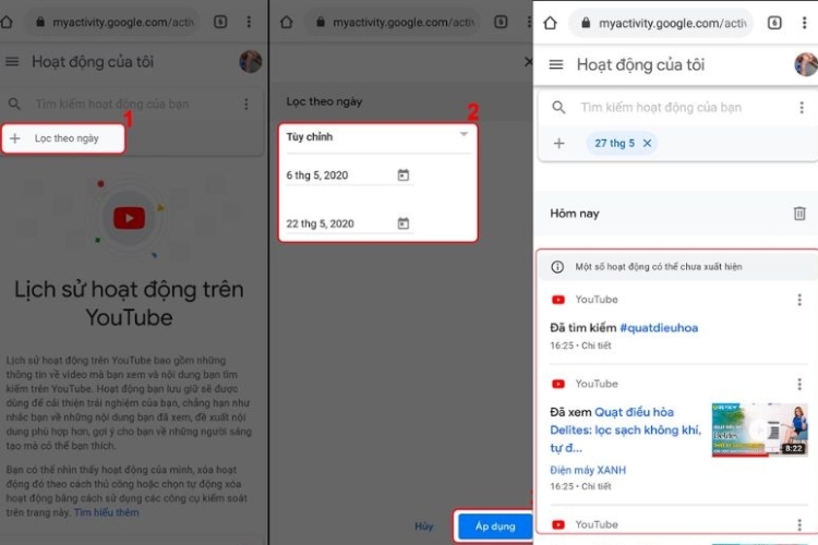 Cách xóa lịch sử tìm kiếm trên Youtube theo thời gian