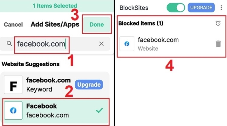 Thêm trang web bạn muốn chặn
