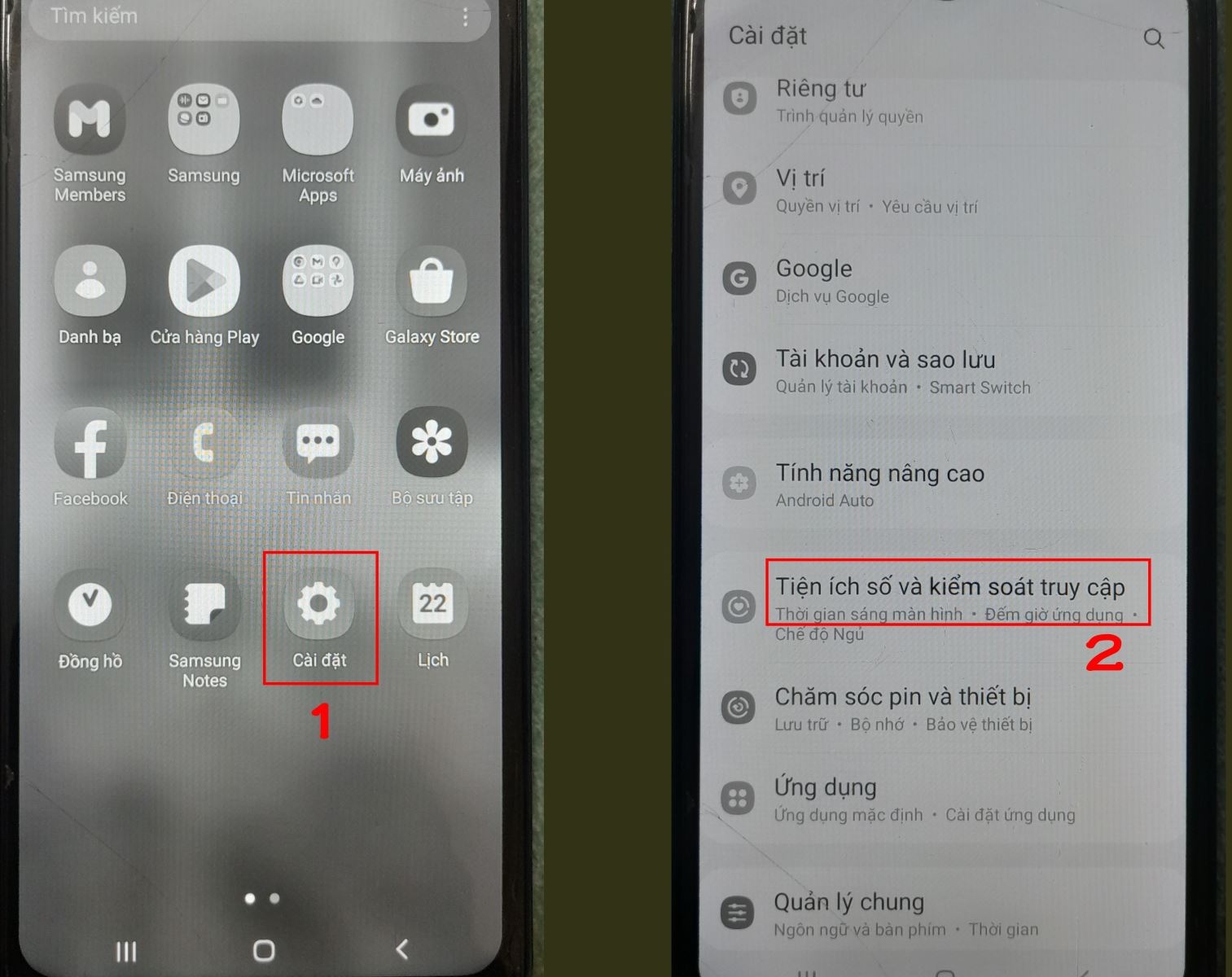 Điện thoại Samsung bị mất màu 3