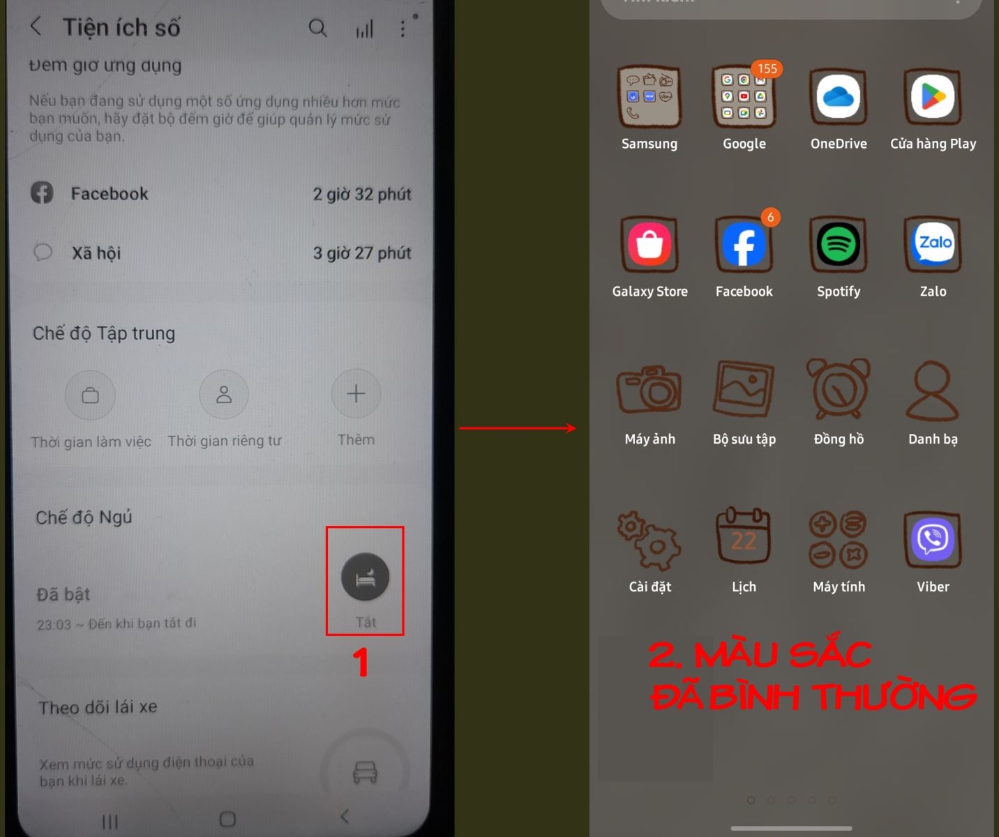 Điện thoại Samsung bị mất màu 4