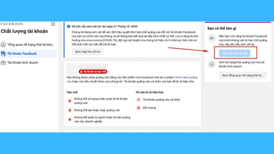 Kháng nghị với Facebook