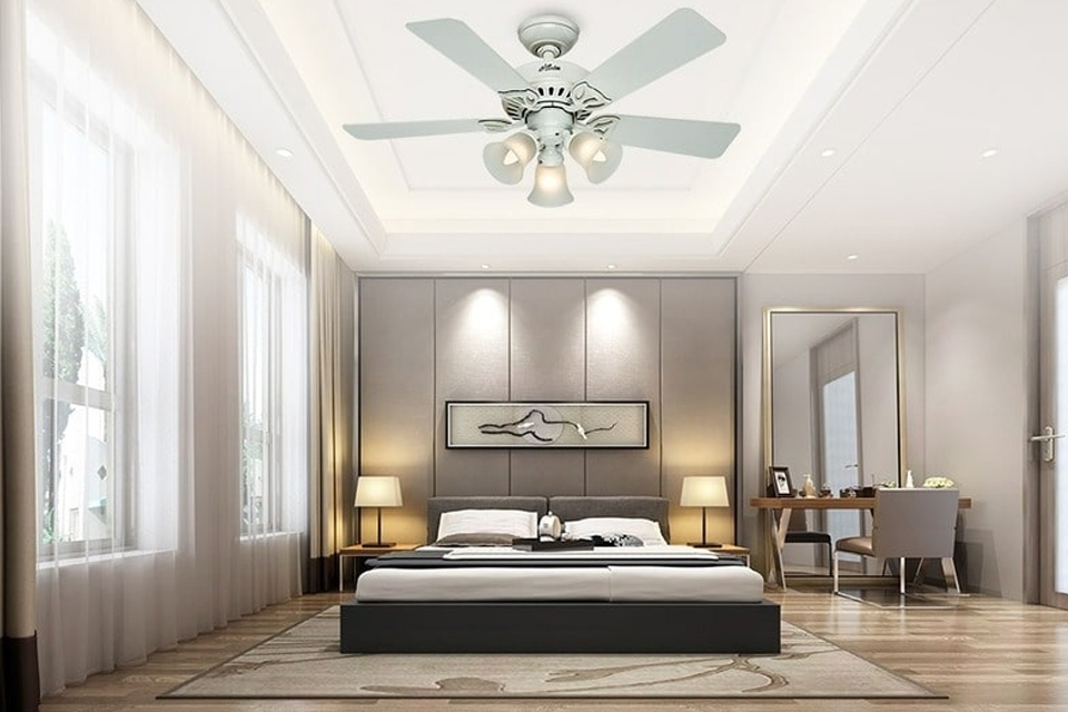 Quạt trần giúp tiết kiệm diện tích phòng.
