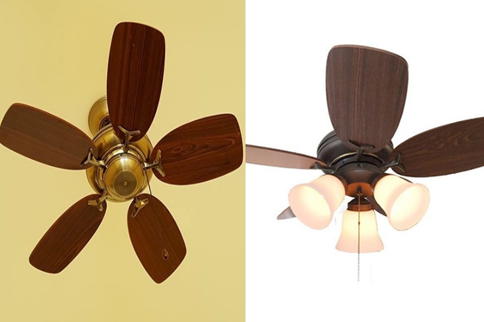 Quạt trần cánh ngắn cho phòng ngủ nhỏ.