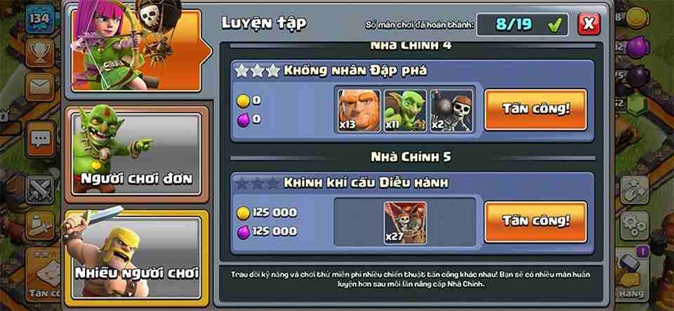Lựa chọn chế độ chơi phù hợp