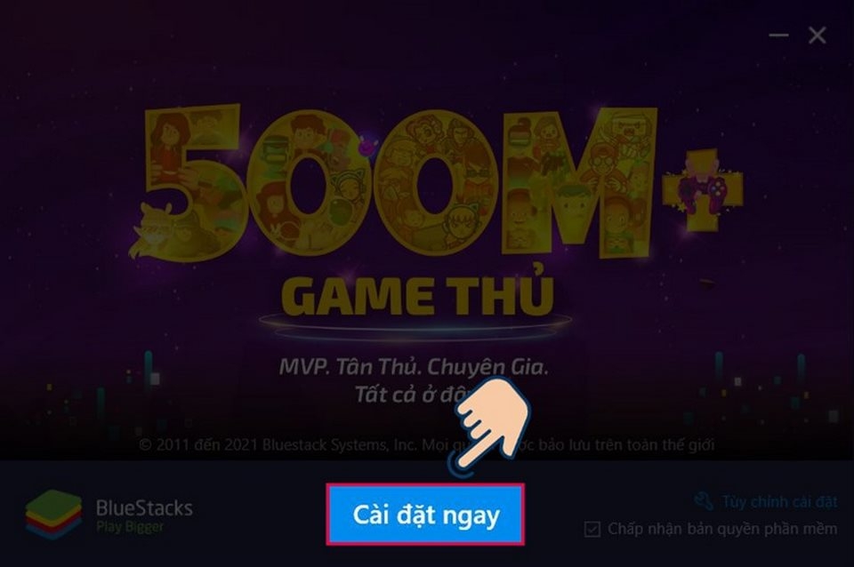 Hoàn thiện bước cài đặt ngay