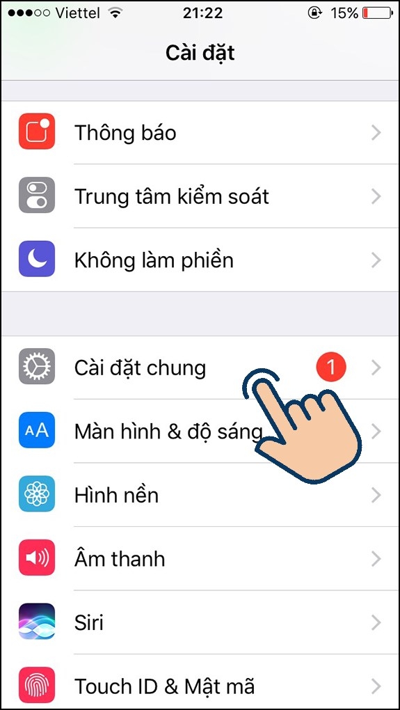 Cách cài đặt nút home trên iPhone IOS cũ bước 2