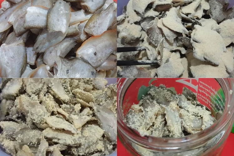 Trộn thính làm mắm cá sặc