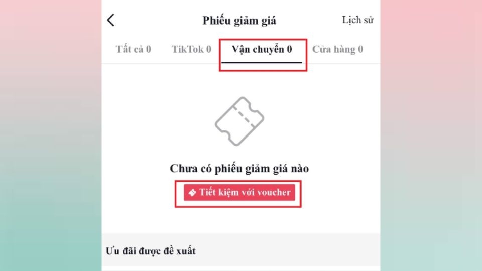 Chọn mục “Tiết kiệm với voucher” và kích chọn “Lấy mã”