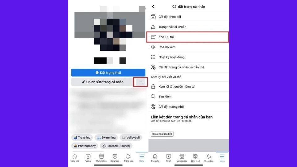 Cách vào kho lưu trữ tin trên Facebook