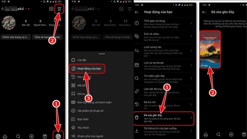 Lấy lại story đã xoá trên ứng dụng Intagram