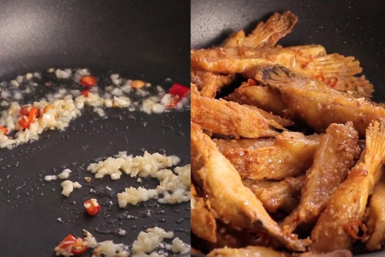 Chế biến cá hồi chiên tỏi ớt