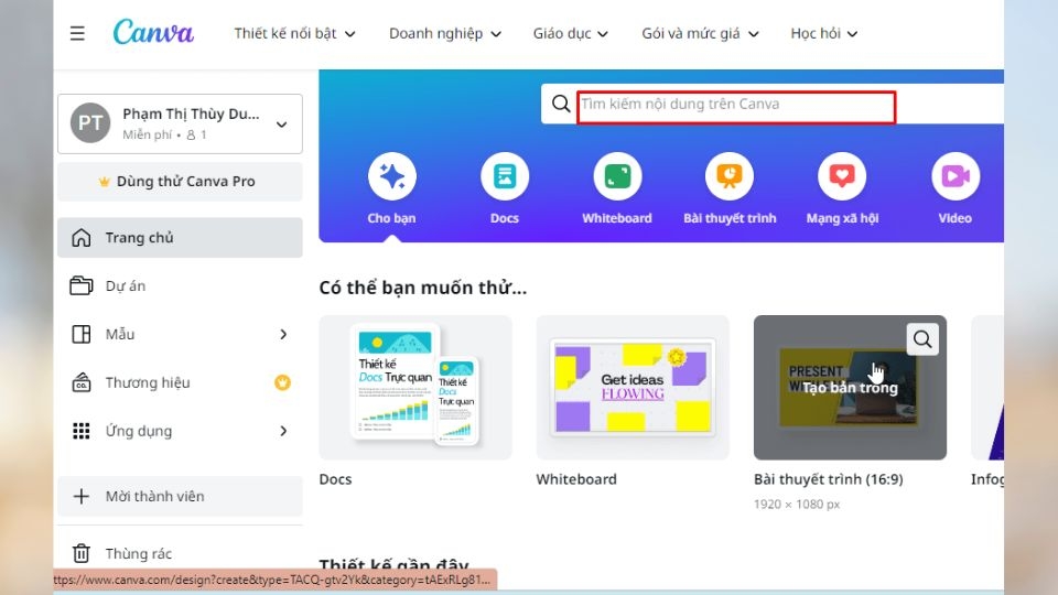 Nhập tên template cần tìm
