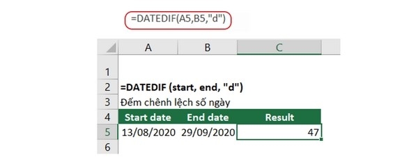hàm DATEDIF - hình 2