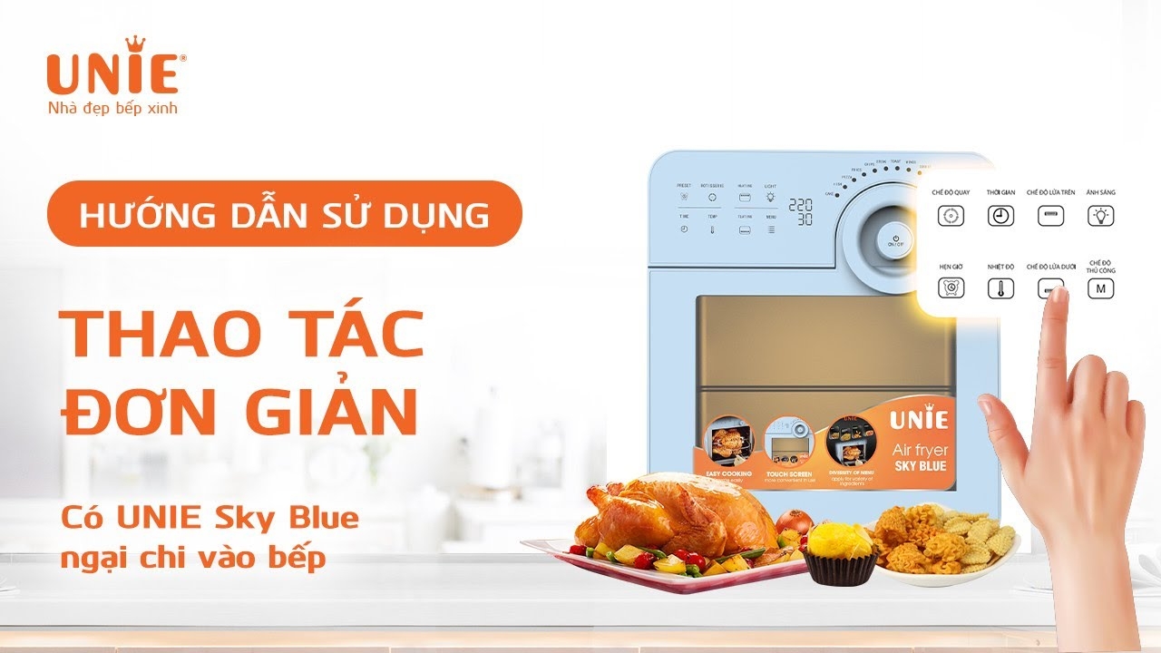 Nồi chiên không dầu Unie Sky Blue - Ảnh 1