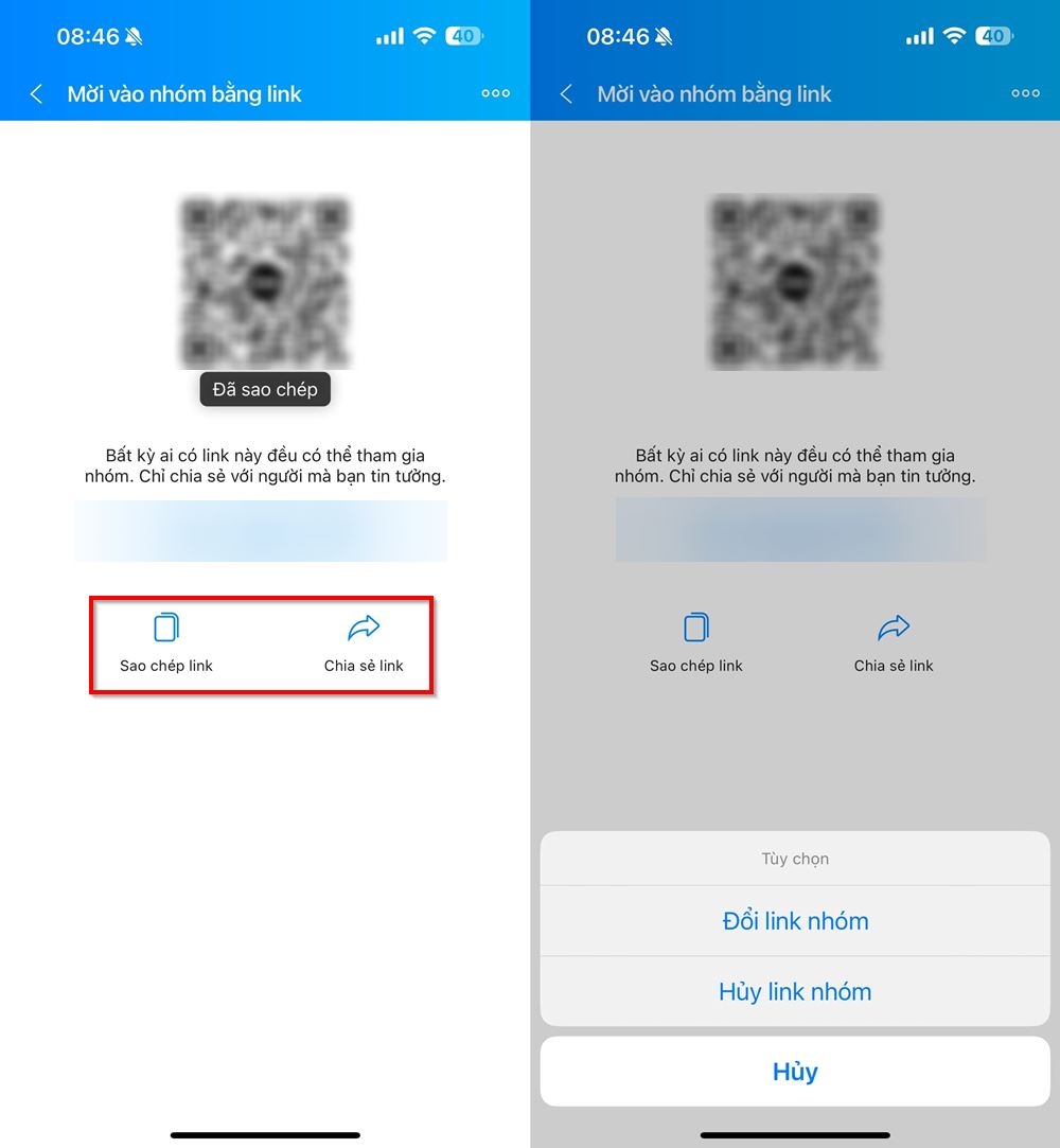 Cách mời thành viên vào nhóm offline Zalo 2