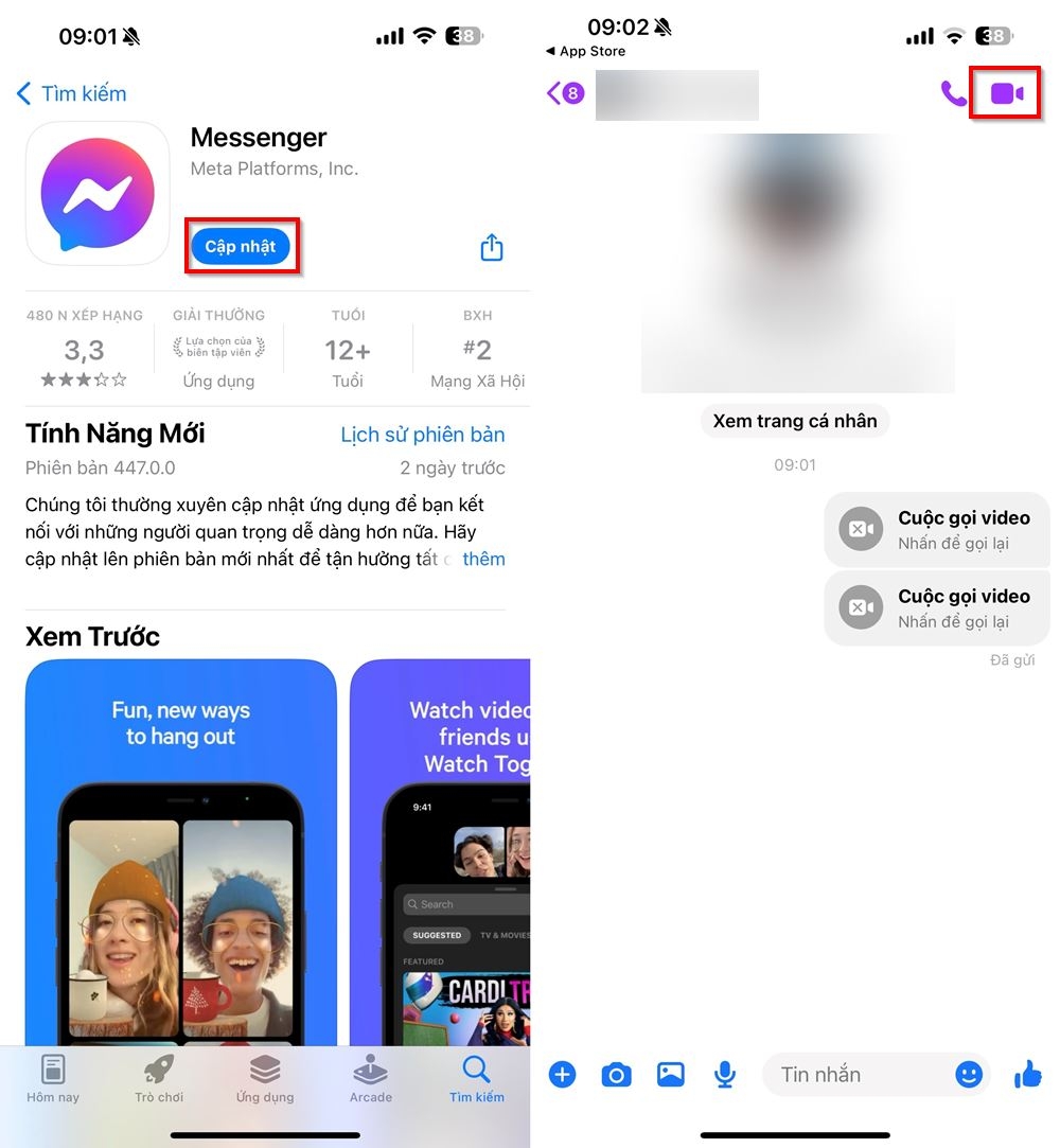 Cách gọi video Messenger bằng biểu tượng avatar 1
