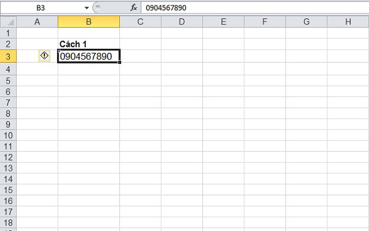 cách đánh số điện thoại trong Excel - hình 2