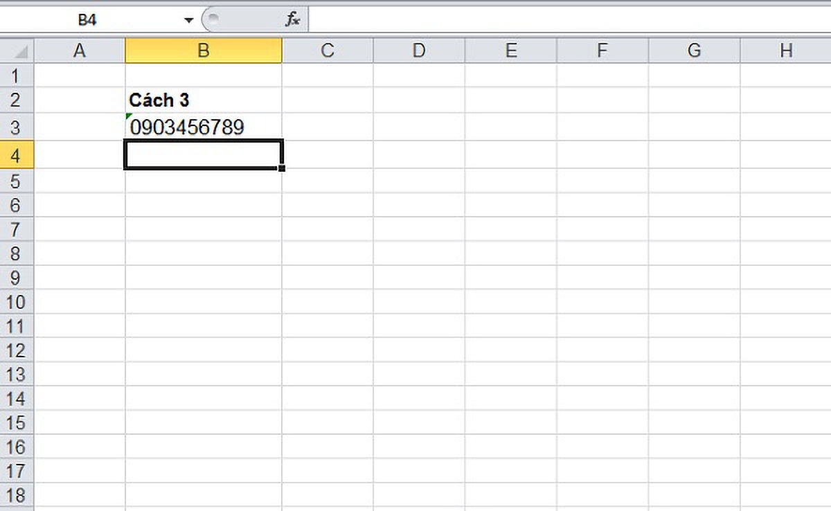 cách đánh số điện thoại trong Excel - hình 4