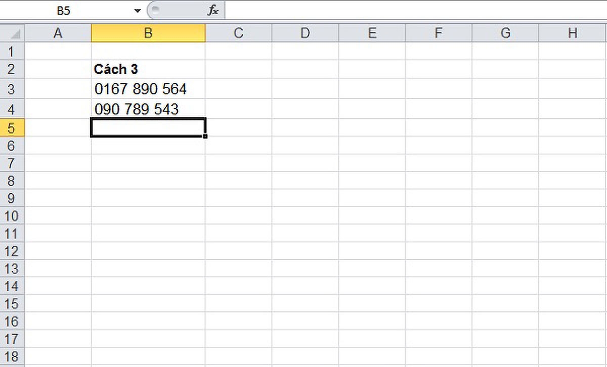 cách đánh số điện thoại trong Excel - hình 5
