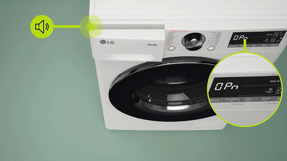 Máy giặt sẽ thông báo nếu ngăn kéo chưa được đóng kín
