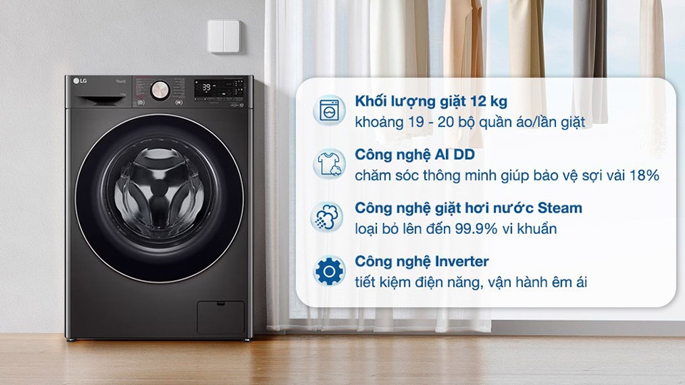 Máy giặt LG Inverter 12kg FV1412S3BA