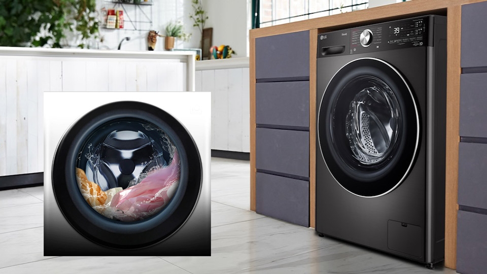 EzDispense sẽ tự động đo lường lượng nước giặt và nước xả phù hợp với từng mẻ giặt