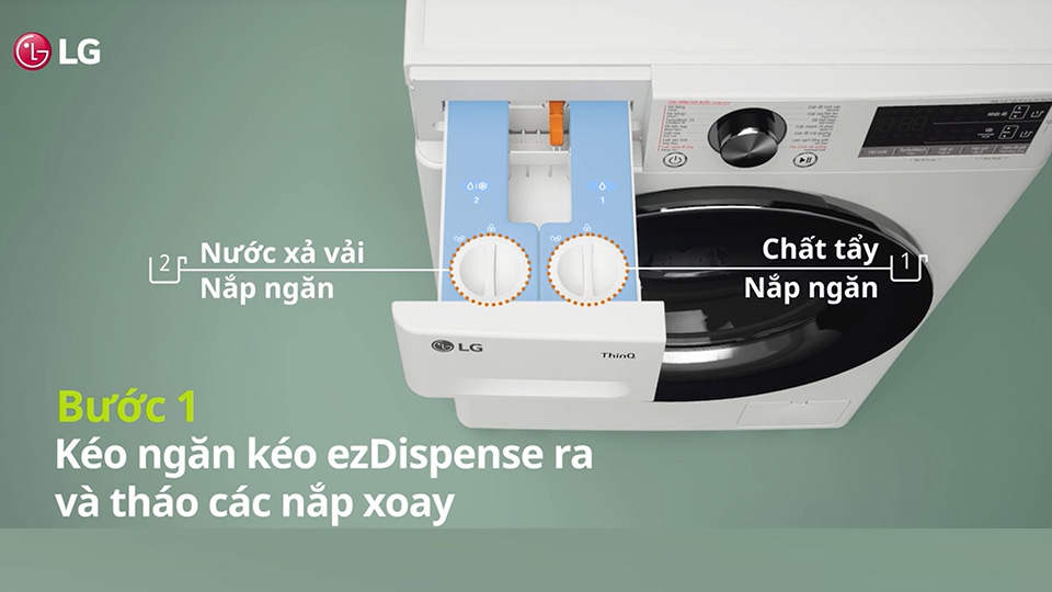 Tháo nắp ngăn EzDispense