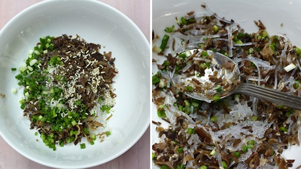 Bước 2: Làm nhân nhồi bụng cá